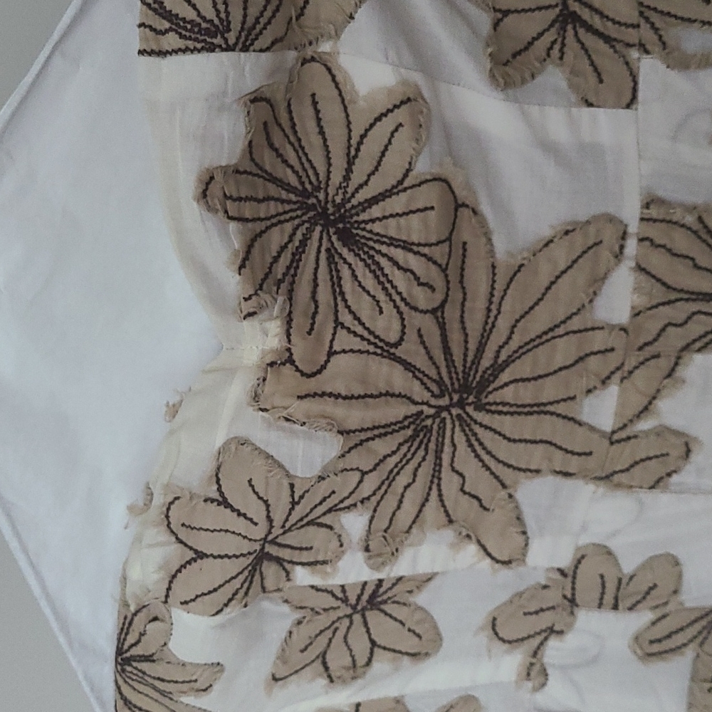 Tibi white and tan floral fit and flare dress sz 2 - Picture 2 of 10